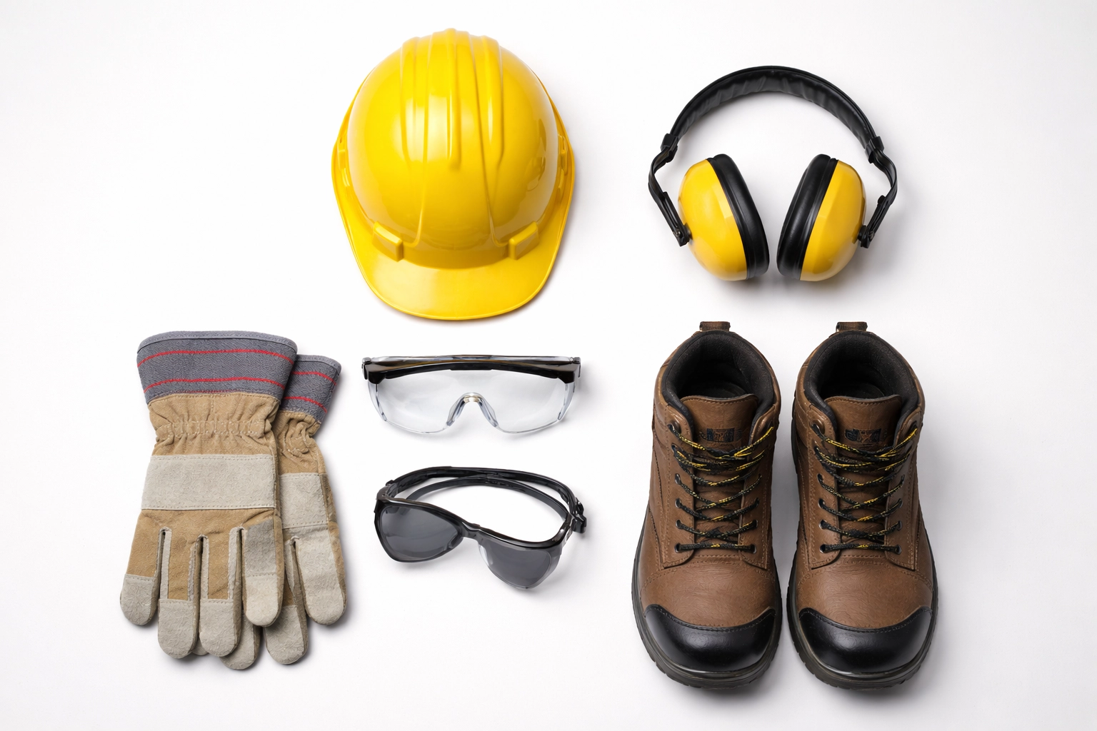 Colección de elementos de protección personal EPP certificados