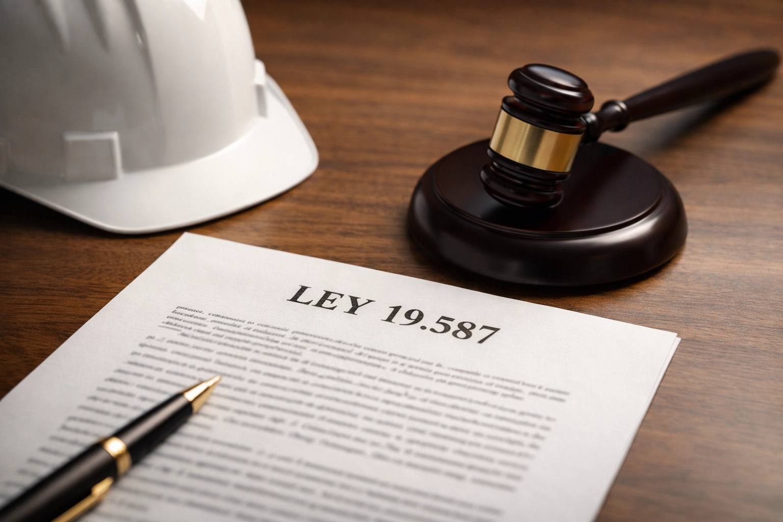 Documentación legal de seguridad e higiene sobre escritorio